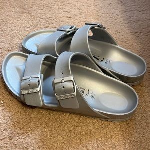 Silver Birkenstock Essentials Slide Sandal